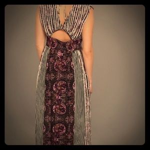 Free People purple/black Mayan Temple long dress.